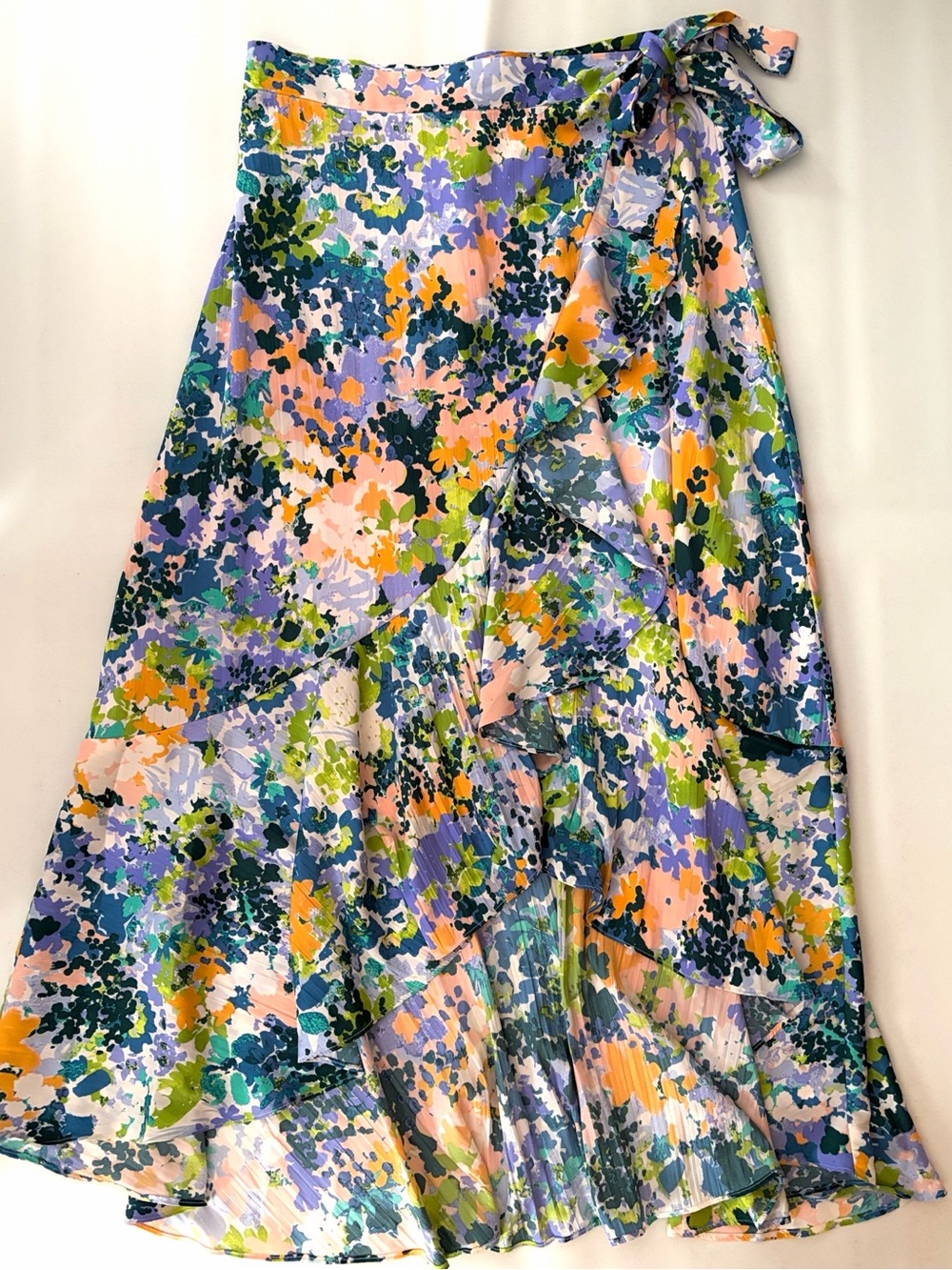 Maeve Anthropologie Ruffled Wrap Maxi Skirt In
Green Floral size Large - Picture 5 of 15